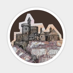 castle on hilltop Magnet